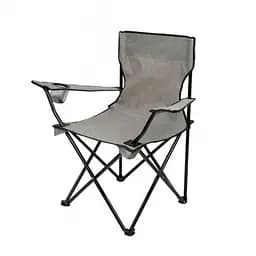Стілець розкладний зі спинкою Camping quad chair HX 001 з підсклянником Сірий - мініатюра 2