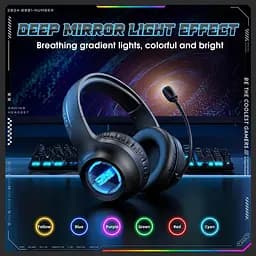 Навушники Onikuma ігрові бездротові Bluetooth GT-815 Pro з мікрофоном активним шумоподавленням та RGB підсвіткою Чорний - мініатюра 4