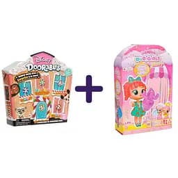 Набір: ігровий набір Disney Doorables Великий святковий будинок +  ігровий набір з лялькою Bubiloons Малятко Бабі Лексі 18.5 см