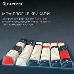 Клавиатура игровая механическая GamePro MK-305-BL Asgard Drakkar Keychron Super Red Switch Bluetooth 5.2/2.4 ГГц/USB Blue - мініатюра 16