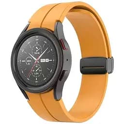 Ремінець для Samsung Galaxy Watch 5 44mm - жовто-гірчичний ширина кріплення 20мм силікон Watchbands Cls-black (W33-5WB91937766)