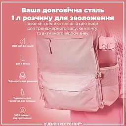 Пляшка для води ION8 1000 мл (ЕКО пляшка) BPA Free Rose Quartz (I8RF1000ROS) - мініатюра 5