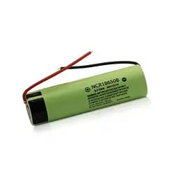 Аккумулятор Li-ion 18650 Panasonic 3400 мАч 3.7В + провод DIY (Зеленый)