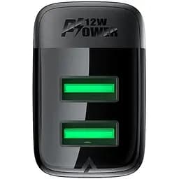 Зарядний пристрій Acefast 2xUSB 12W (USB-Ax2) A86 Black (6974316283270) - мініатюра 4
