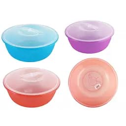 Миска салатна з поділками з кришкою прозора в асортименті 4 л