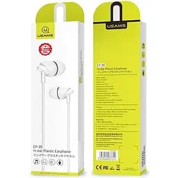Провідні навушники Usams In-ear Plastic EP-39, 3.5mm, 1.2m, white - мініатюра 5