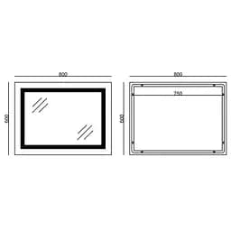 Дзеркало Mixxus Warm MR02-80x60 (годинник, LED-підсвічування, антизапотівання) MI6004 - мініатюра 2
