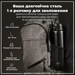 Пляшка для води ION8 металева 1200 мл Stainless Steel Black (I8SS1000BLK) - мініатюра 5