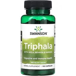 Трифала Swanson Triphala 500 mg, 100 капсул для підтримки травної системи