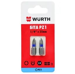 Біта Wurth PZ1 1/4IN L25 мм 2 шт. в блістері (1614176651902)