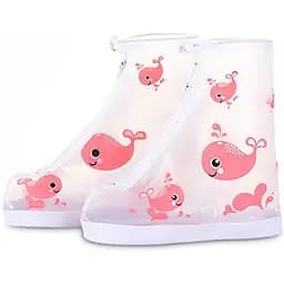 Детские резиновые бахилы Lesko Кот M 20.5 см розовые (15076)