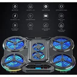 Охолоджувальна підставка для ноутбука до 18 дюймів GamePro GPCP-770 6xfans - мініатюра 4