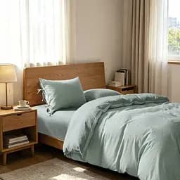 Комплект постільної білизни Lovely Svi варена бавовна (120 г/м2) Євро в клітинку Зелений - мініатюра 3