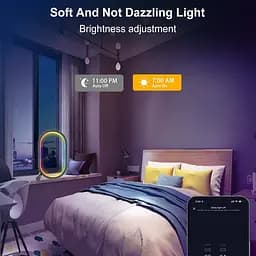 Настільна LED лампа RGB Smart desk oval lamp Bluetooth USB with app Black - мініатюра 3