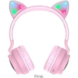 Навушники з мікрофоном Hoco W27 Cat Ear Pink - мініатюра 2
