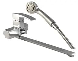 Смеситель для ванны длинный гусак Ø35 Gappo Jacob 1/8 G2207 Хром матовый