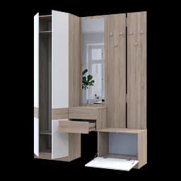 Передпокій Doros Сола Дуб Сонома/Білий ДСП / дзеркало 165х40х215 (42005147) - мініатюра 5