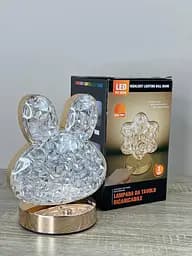 Дитяча LED-лампа нічник Bunny PC-8206 акумуляторна декоративна з кришталевим ефектом і сенсорним керуванням 3 режими - мініатюра 7