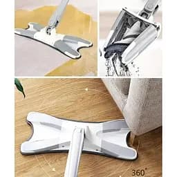 Швабра метелик ледарка X-type mop з автовіджимом, телескопічною ручкою та насадкою з мікрофібри - мініатюра 6
