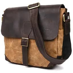 Сумка-меседжер через плече чоловіча, водостійкий канвас та шкіра. TARWA 25х25х11 см sum0028368