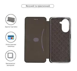 Чехол-книжка для Xiaomi Redmi A5 4G (GL) Poco C71 4G, G-Case, черный, кожаный чехол-книжка из экокожи (PU) и TPU, с магнитом, с подставкой и вместительным кардхолдером, противоударный, защита всего корпуса, ArmorStandart (ARM84708) - мініатюра 3