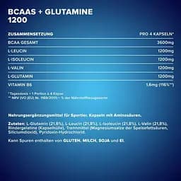 Амінокислота IronMaxx BCAA´s + Glutamine 1200, 260 капсул - мініатюра 6