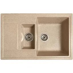 Гранітна кухонна мийка Romzha Jorum 78D Piesok (301) з 1.5 чашами