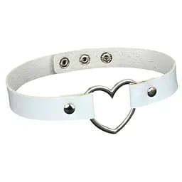 Чокер із серцем у стилі BDSM шкіряний One size K0595-3