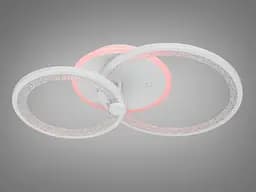 LED люстра з пультом, диммером і кольоровою підсвіткою, 55W, біла - мініатюра 3
