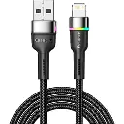 Дата кабель USB 2.0 AM to Lightning 2.0m 2.4A LED black Essager (EXCL-XCDA01)