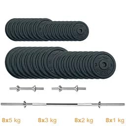 Набір штанга + гантелі металеві Newt Home Gym Set-H NE-M-H-SET-95 95 кг - мініатюра 2
