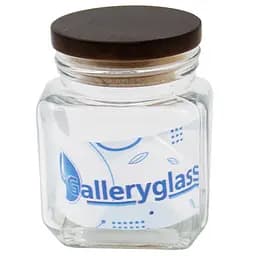 Банка для хранения Shelley Glass с крышкой из дерева 9x9x11 см 500 мл (S0101-4М)