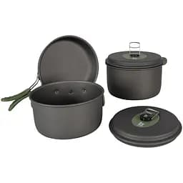 Набір посуду Bo-Camp Explorer 3 Pieces Hard Anodized Grey/Green (2200239), Сірий