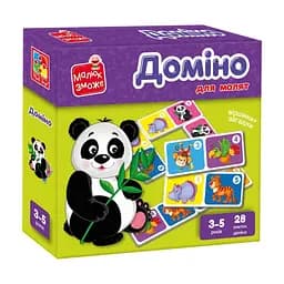 Дитяча настільна гра Доміно "Зоопарк" Vladi Toys VT2100-07, 28 плиток