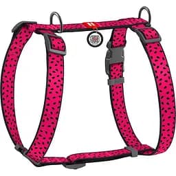 Шлея для собак анатомічна Waudog Nylon Кавун, М, рожевий (5561)