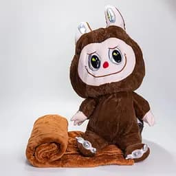 М'яка іграшка-плед та подушка 3 в 1 Labubu Brown Dragon Лабубу Коричневий Colorful Home 520-29BR - мініатюра 3