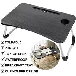 Складаний столик підставка для ноутбука Laptop table в ліжко з підстаканником в асортименті - мініатюра 5