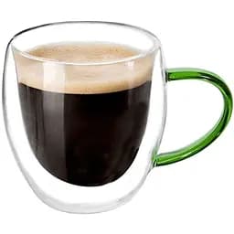 Чашка для кави SnT з подвійними стінками та кольоровою ручкою 250 мл (202-27)