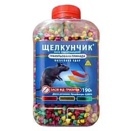 Средство от крыс Щелкунчик гранула в бутылке 190г 