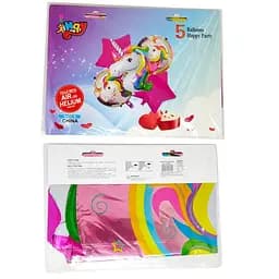 Набір кульок фольгованих Однороги, 5 шт., золоті, 10090