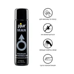 Густий силіконовий лубрикант Pjur MAN Premium Extremeglide із тривалим ефектом, економна, 100 мл - мініатюра 2