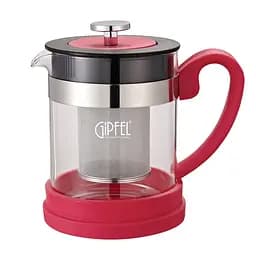 Скляний чайник для заварювання Gipfel Laren з фільтром 600 мл рожевий (7050)