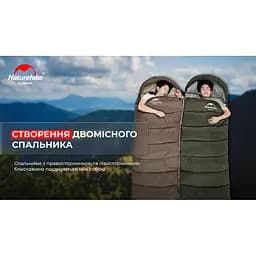 Спальник з капюшоном Naturehike U350 NH20MSD07, (1°C), правий, зелений - мініатюра 15
