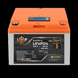 Акумулятор LP LiFePO4 12,8V - 32 Ah (410Wh) (BMS 50А/25A) пластик LCD