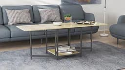 Стіл журнальний трансформер Куб Комбо Ferrum-decor 540x532x500 Чорний метал ДСП - Дуб Сонома 16 мм (FRD-105153) - мініатюра 9