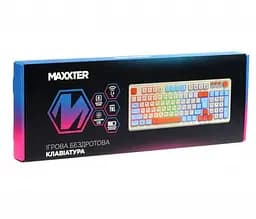 Клавиатура игровая беспроводная Maxxter KBGW3C01 2.4G Wireless White-Blue - мініатюра 5