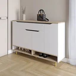 Тумба для взуття у передпокій Lion Салліван Тумба-2 Німфея альба/Дуб сонома трюфель (LION-041135)