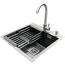 Комплект мойка + смеситель Romzha Arta Nova U-450 BL (A)