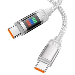 Кабель Hoco U126 Lantern Type-C to Type-C charging data cable 1.2 м 100W 5A світло сірий