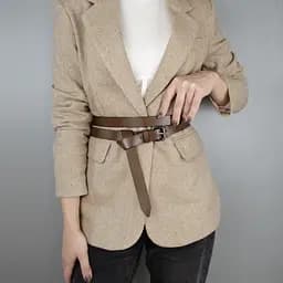 Ремень женский кожаный в два оборота SF-2501 светло-коричневый (180-230 см)